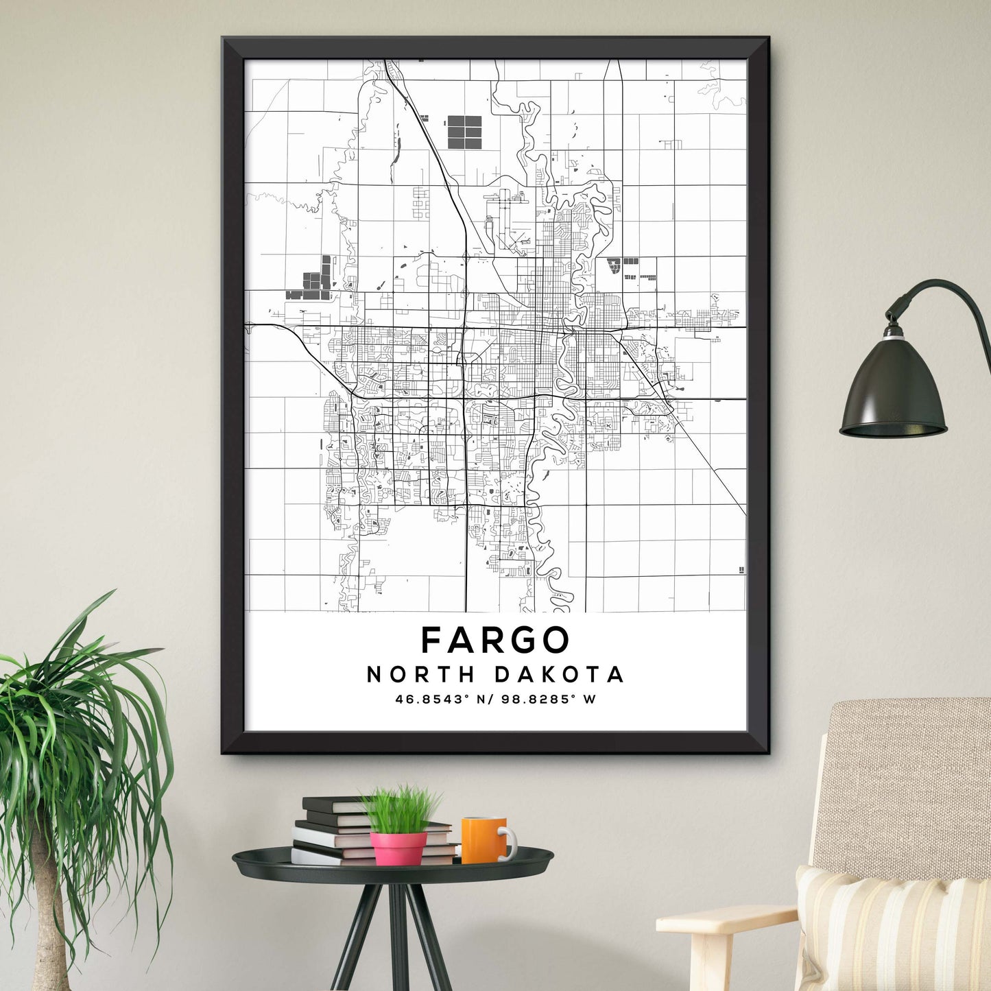 Fargo, North Dakota Map Print