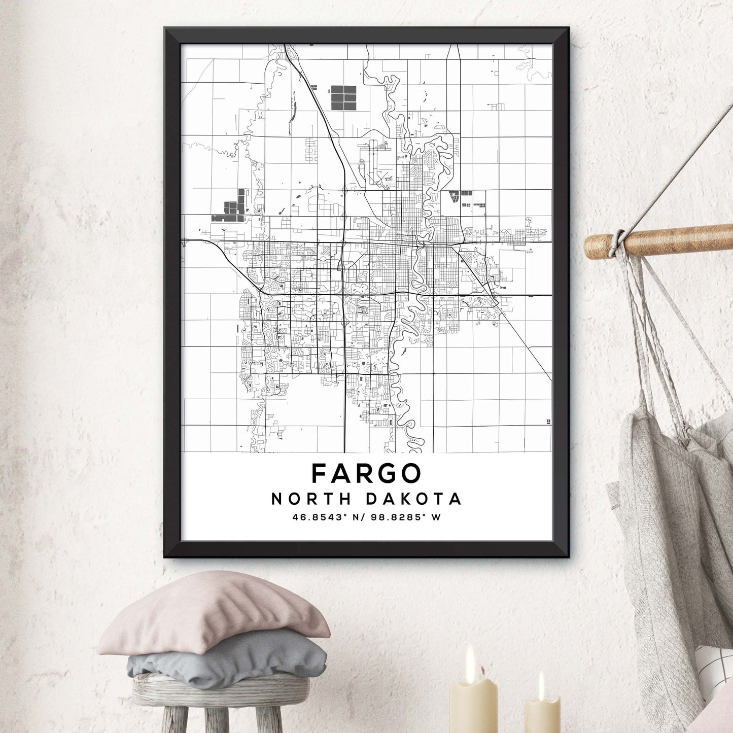 Fargo, North Dakota Map Print