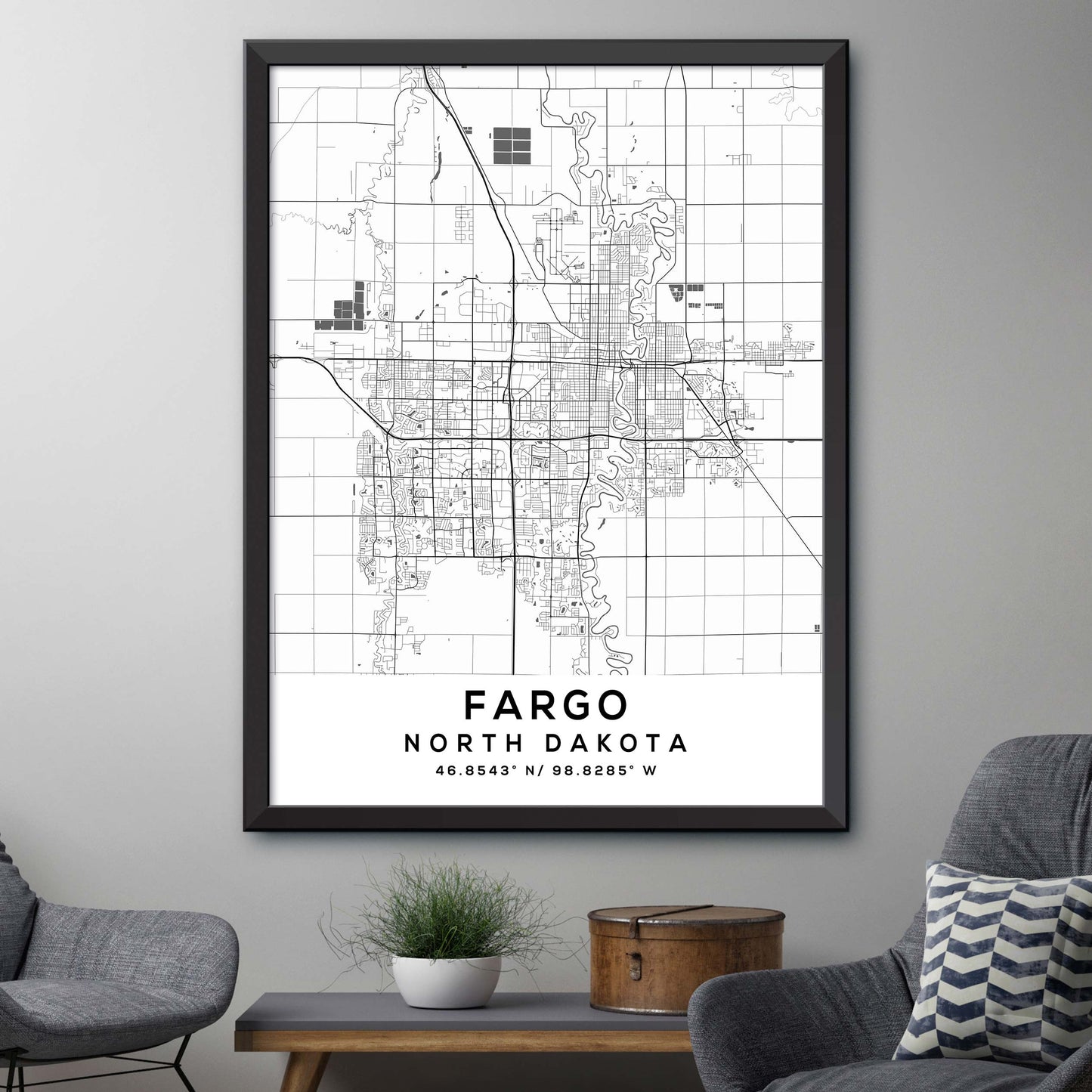 Fargo, North Dakota Map Print