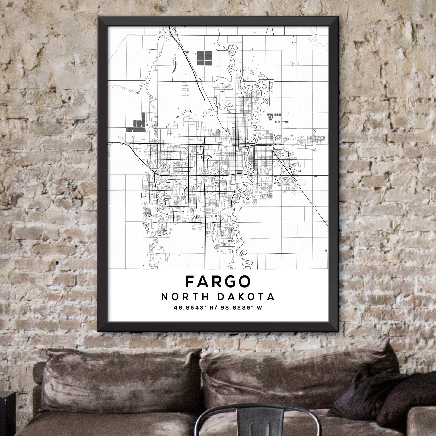 Fargo, North Dakota Map Print