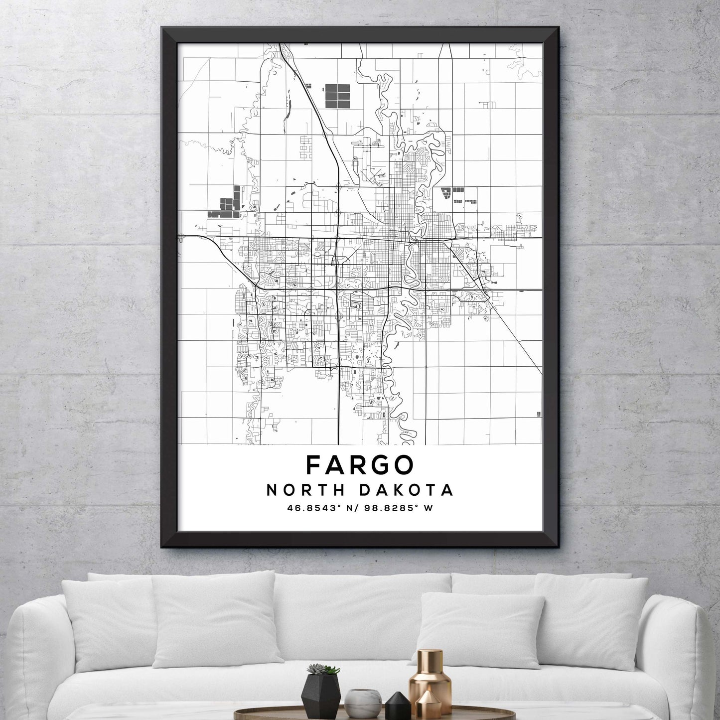 Fargo, North Dakota Map Print