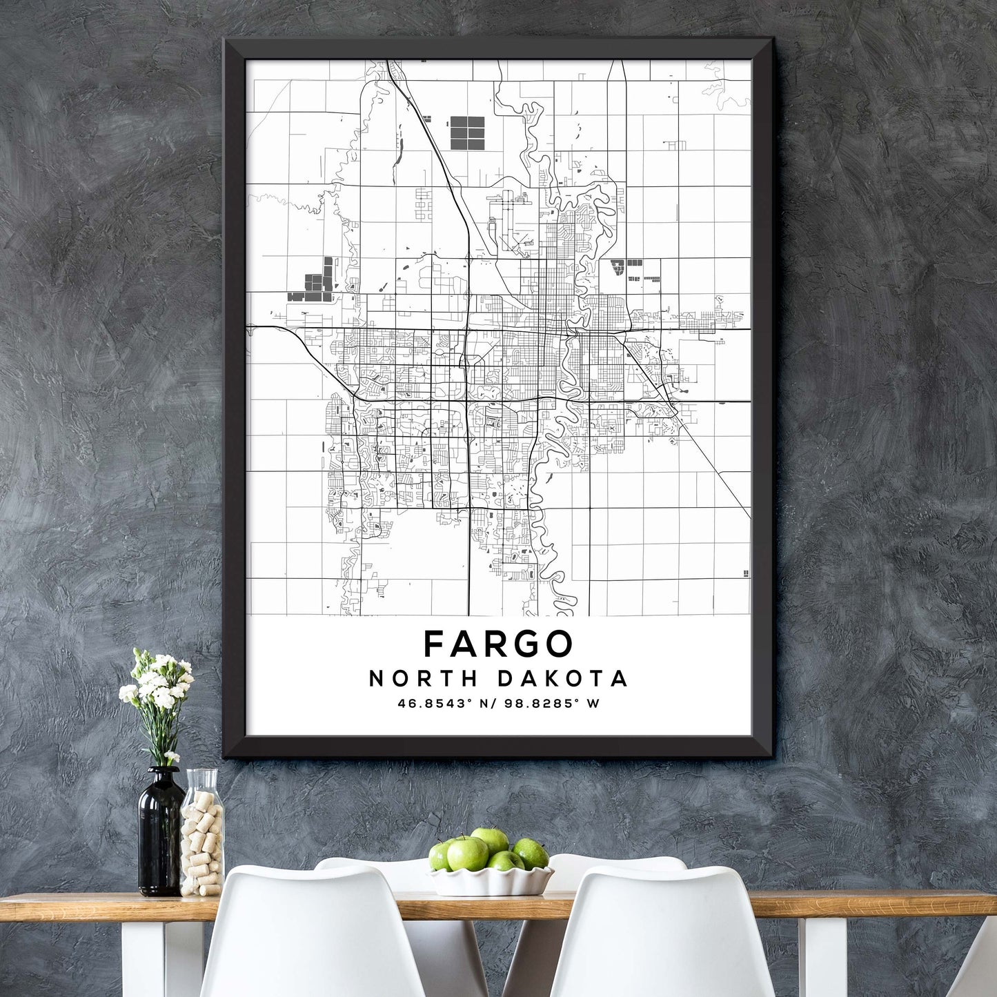 Fargo,North-Dakota Map Print