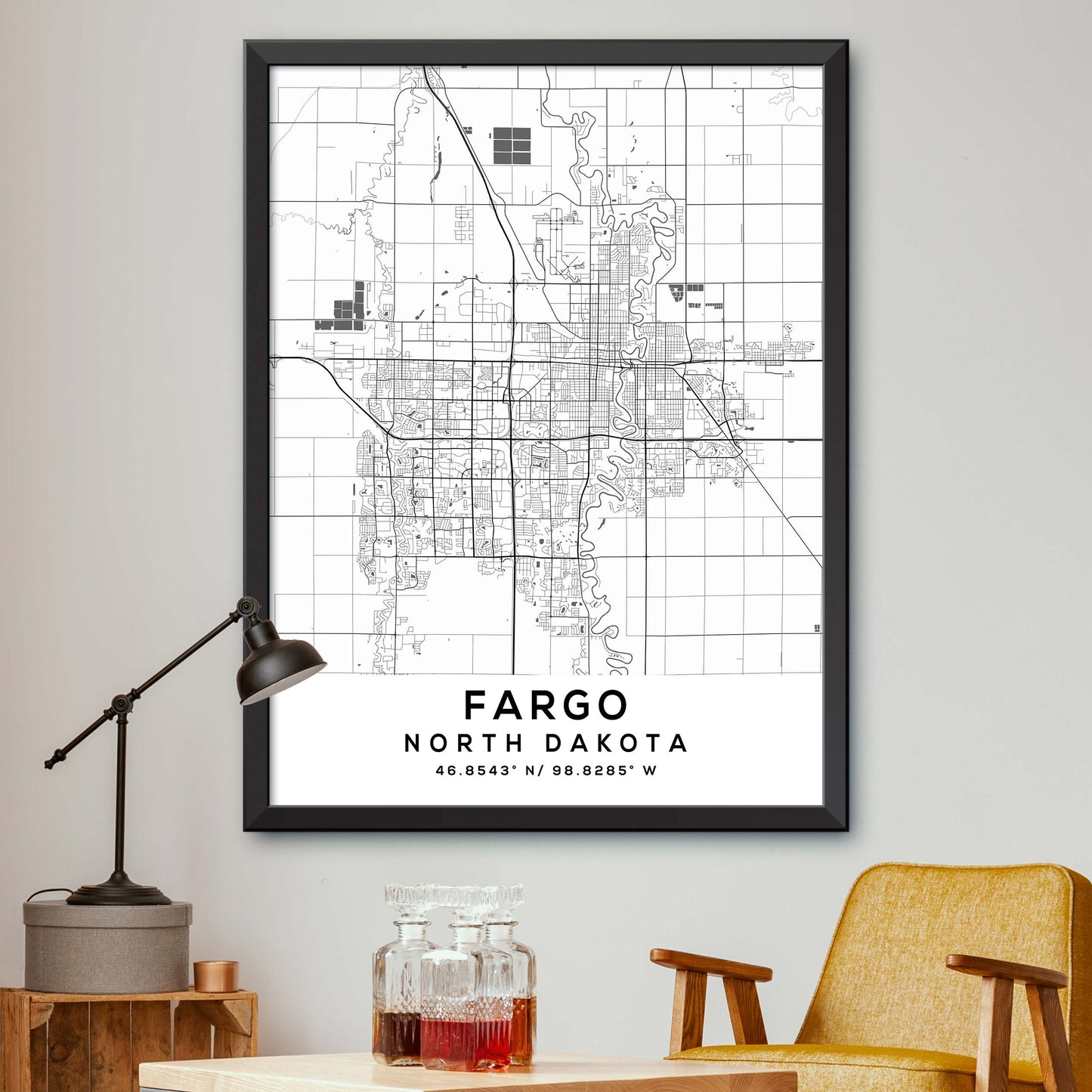 Fargo,North-Dakota Map Print