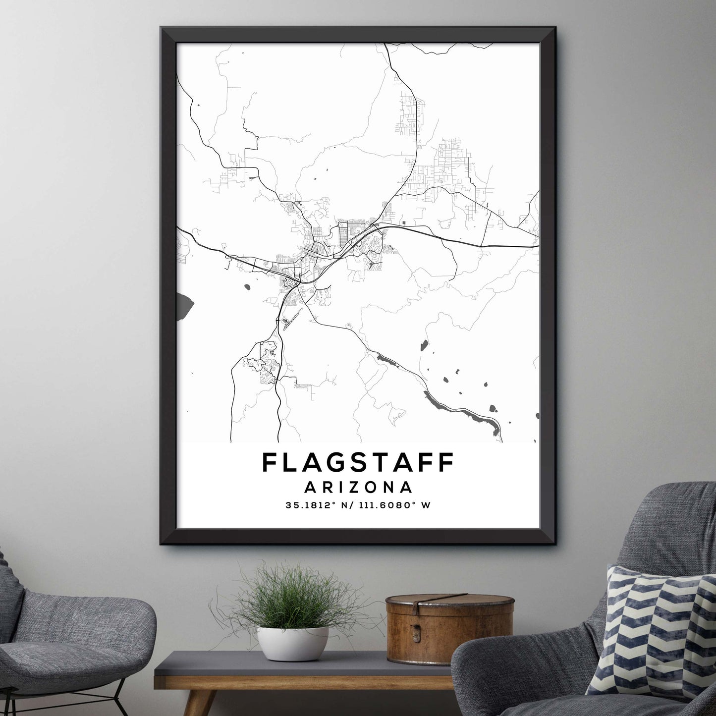 Flagstaff,Arizona Map Print