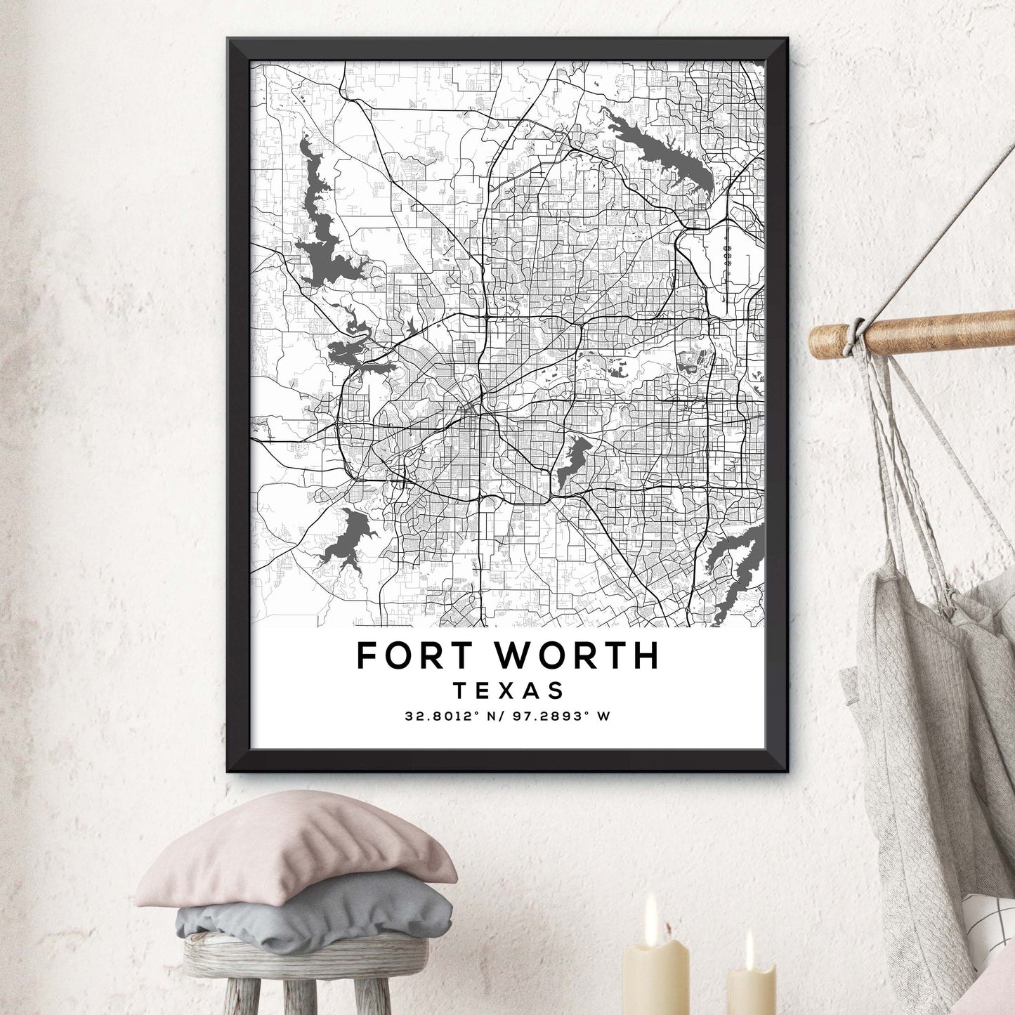 Fort-Worth,Texas Map Print