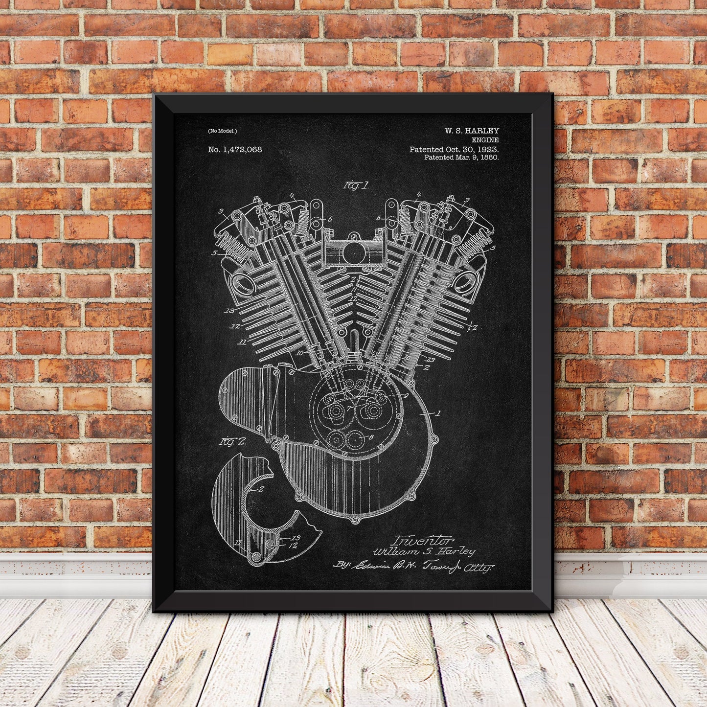 Harley Davidson Motorcycle Engine Patent Patent Print