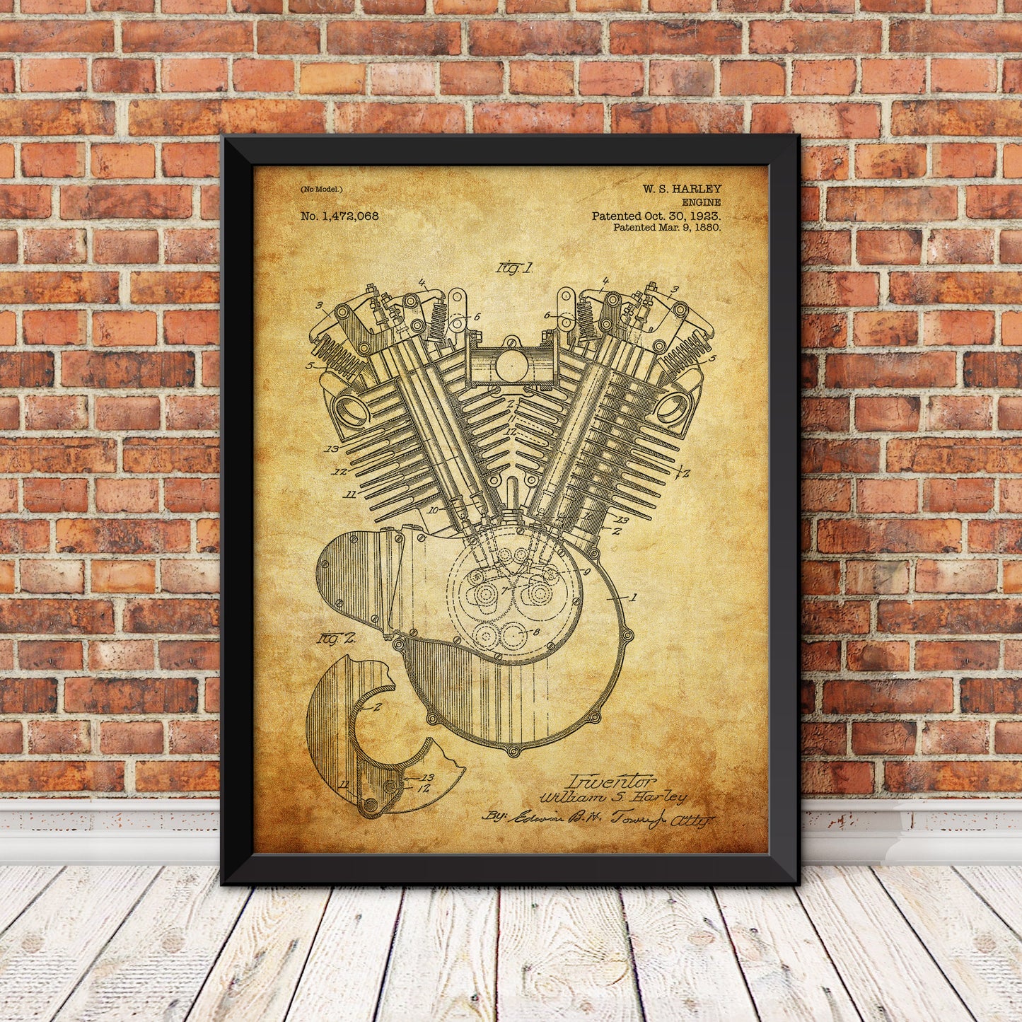 Harley Davidson Motorcycle Engine Patent Patent Print