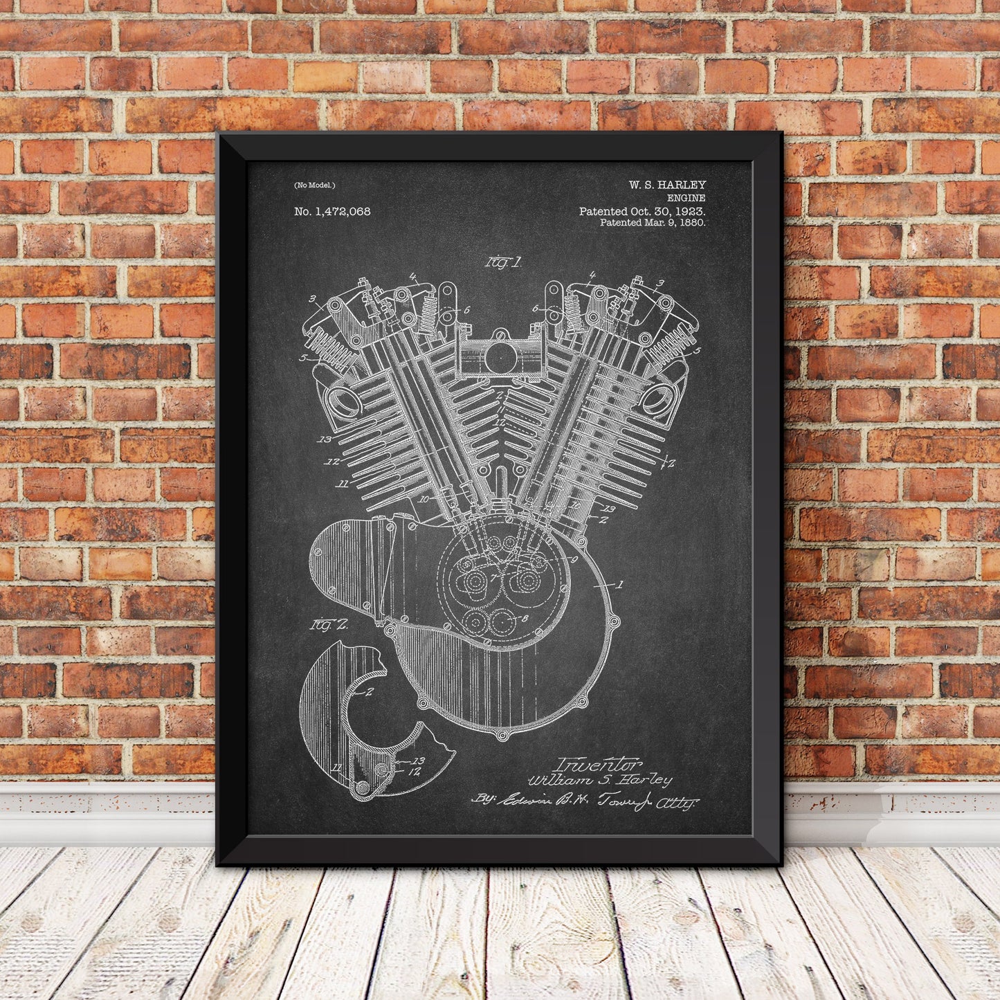 Harley Davidson Motorcycle Engine Patent Patent Print