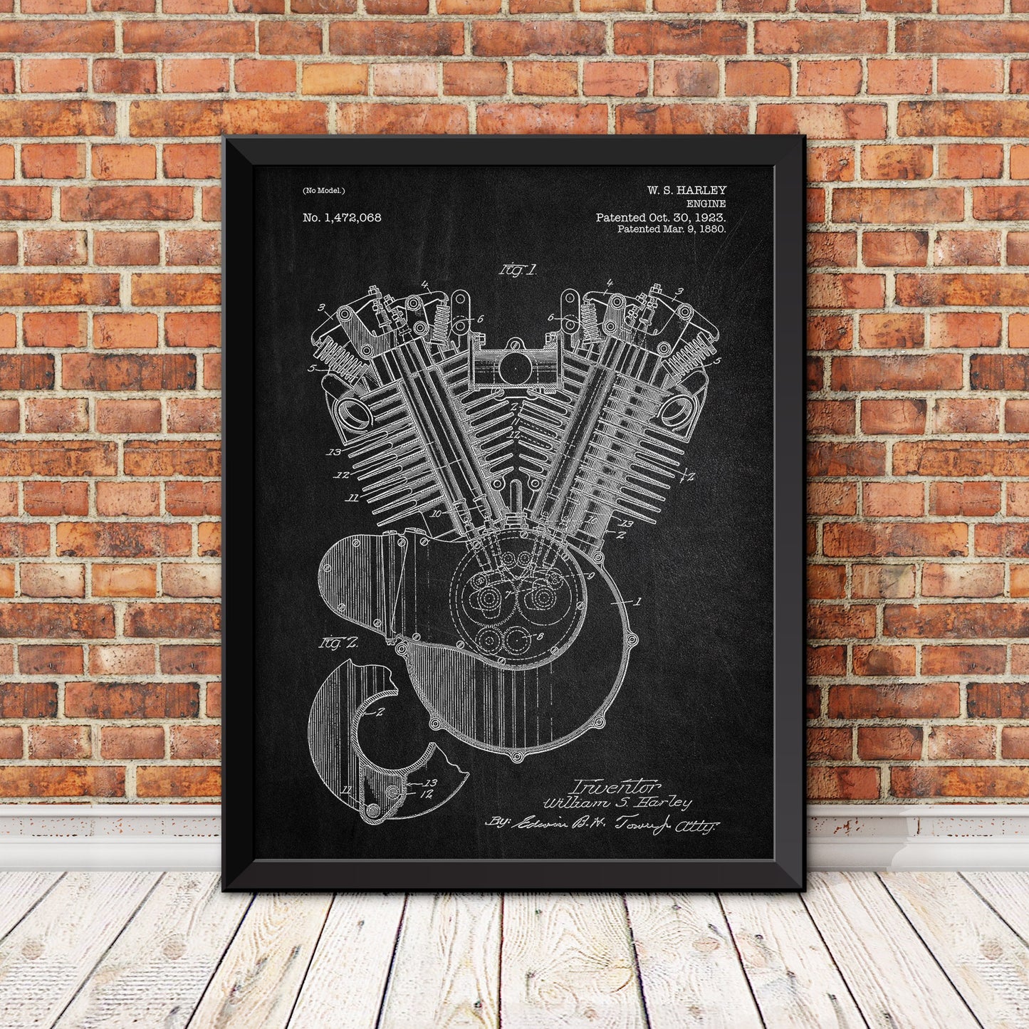 Harley Davidson Motorcycle Engine Patent Patent Print