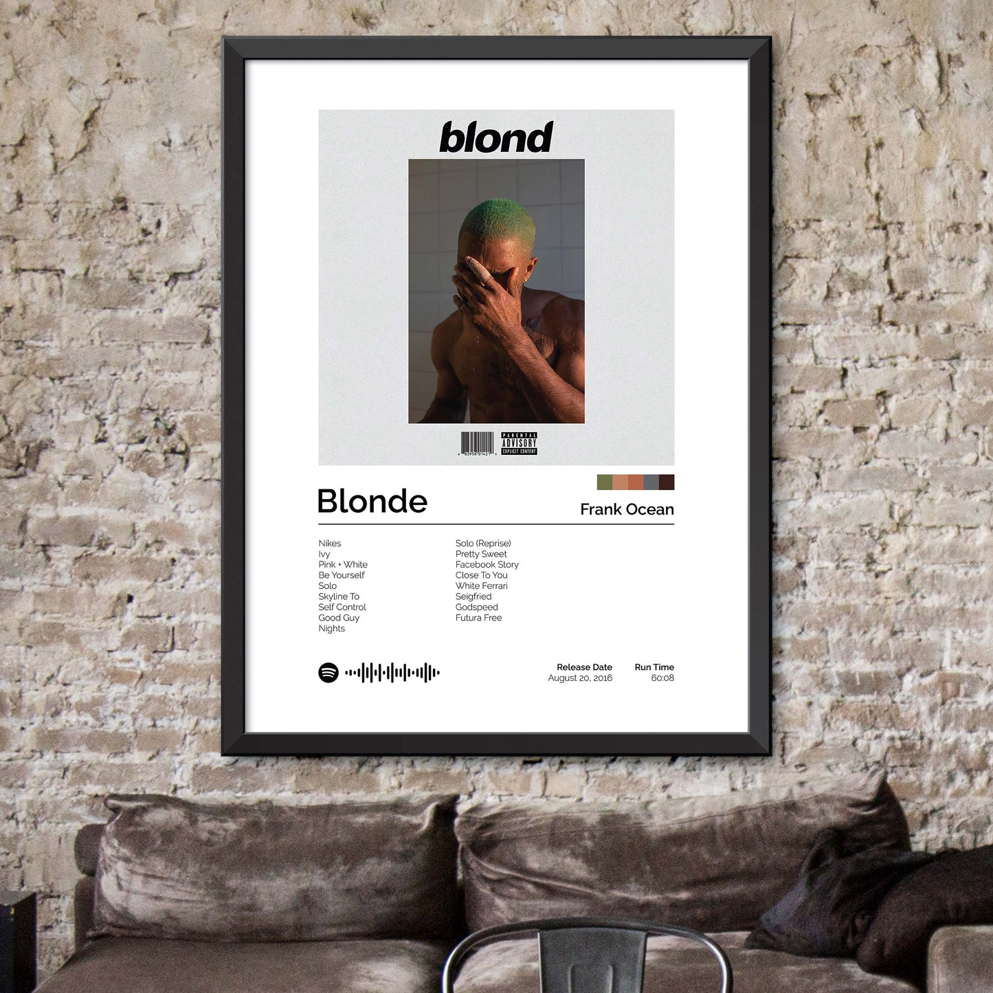 Frank Ocean - Blonde S1 Album Cover Print