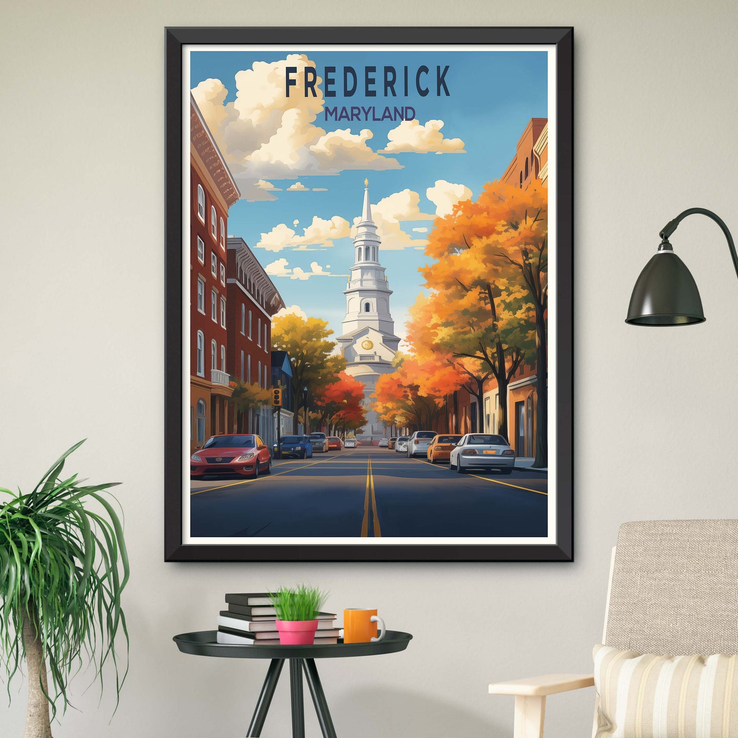 Frederick Maryland Travel Poster Wall Art Gift U.S.A. Travel Print Gift