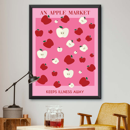 An Apple Market keeps Illness Away Poster