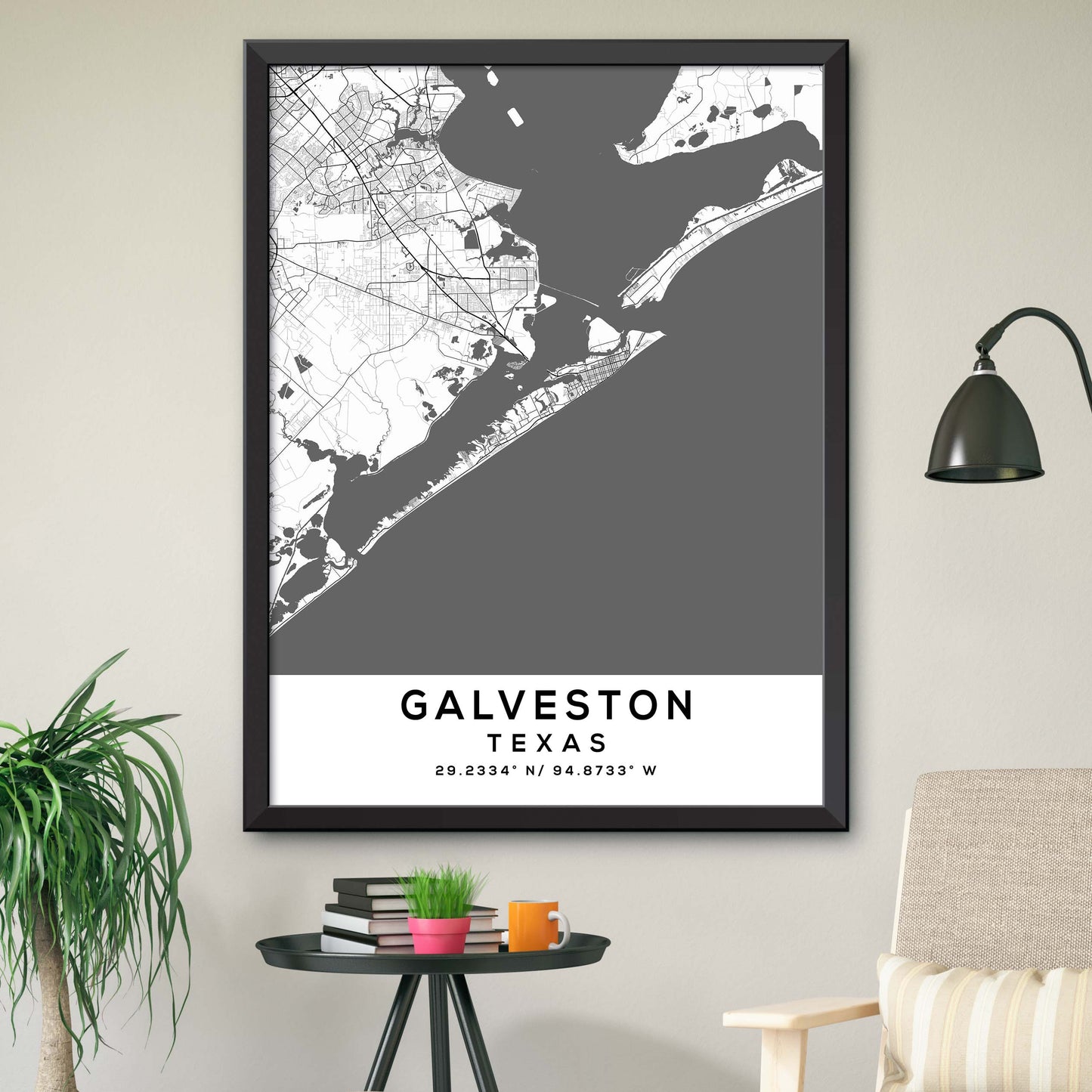 Galveston,Texas Map Print