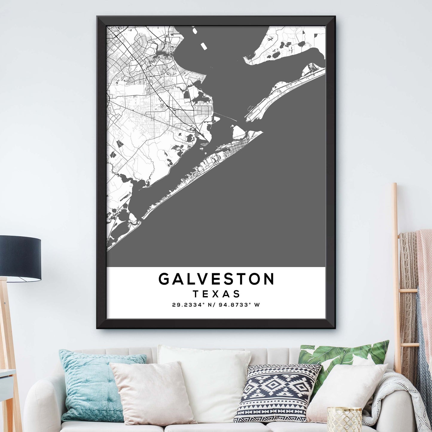 Galveston,Texas Map Print