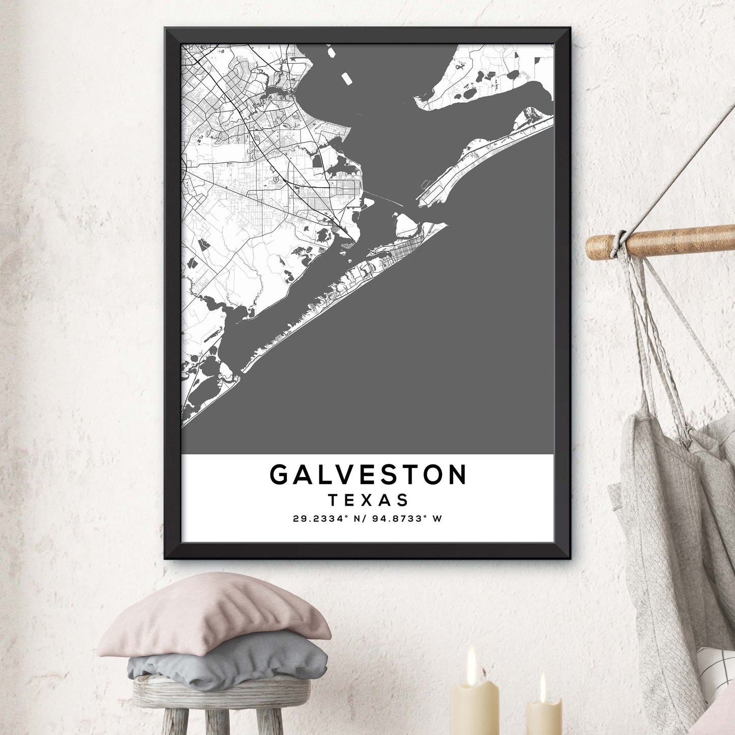 Galveston,Texas Map Print