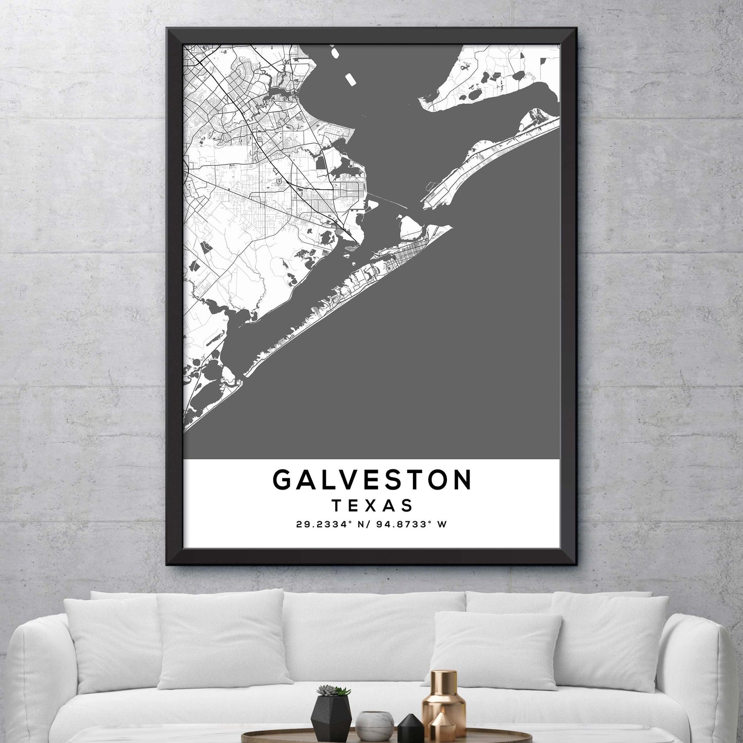 Galveston,Texas Map Print