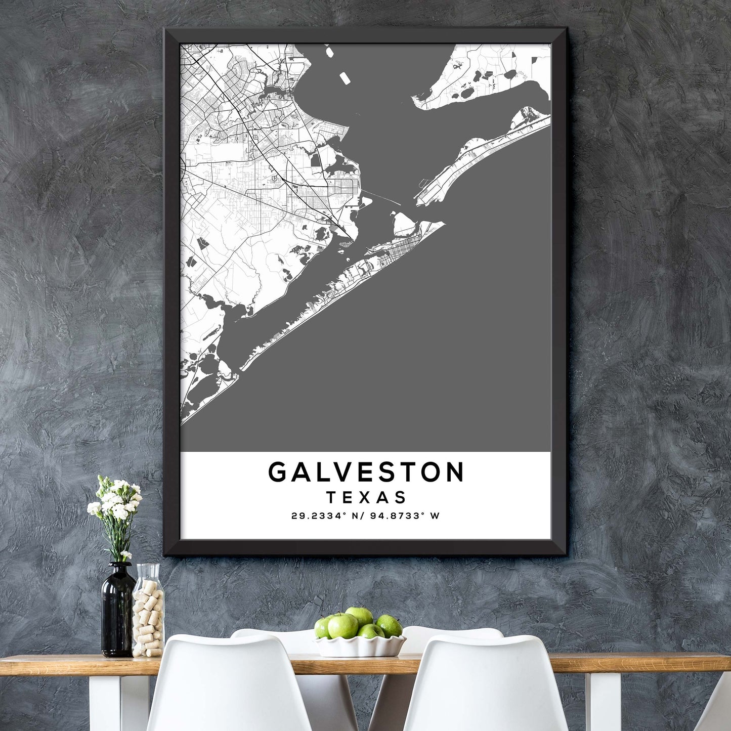 Galveston,Texas Map Print