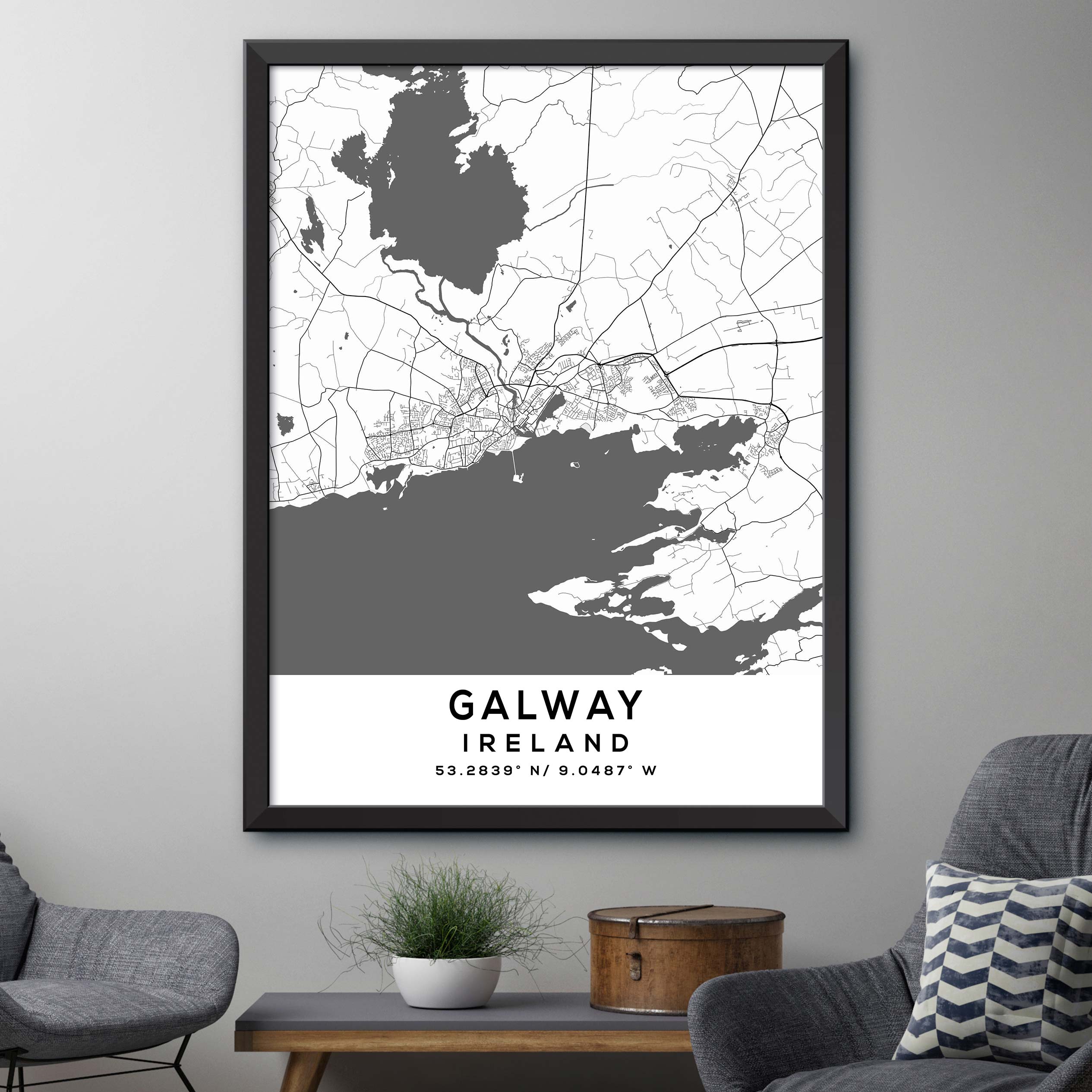 Galway,Ireland Map Print – Dormfuly