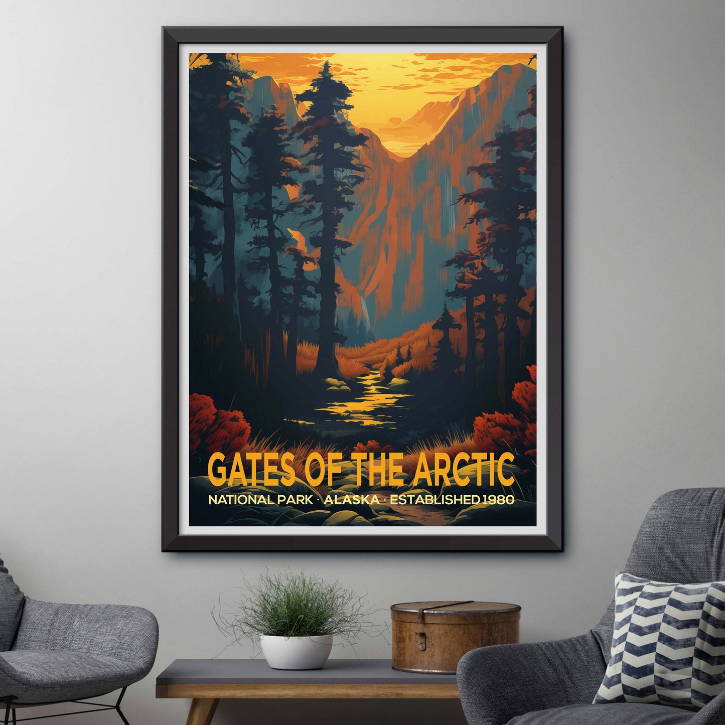 Gates of the Arctic National Park Alaska Travel Print Gift Hiking Wall Art