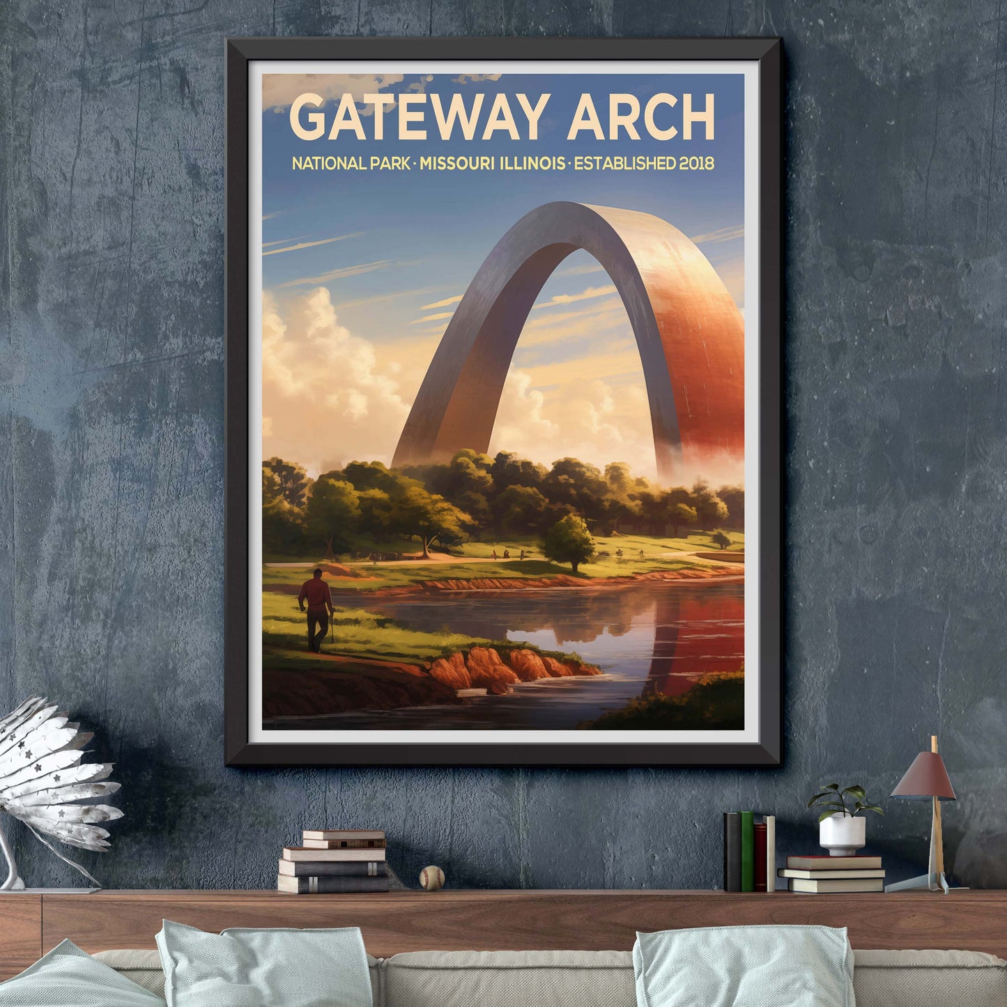 Gateway Arch traditional travel print - National Park