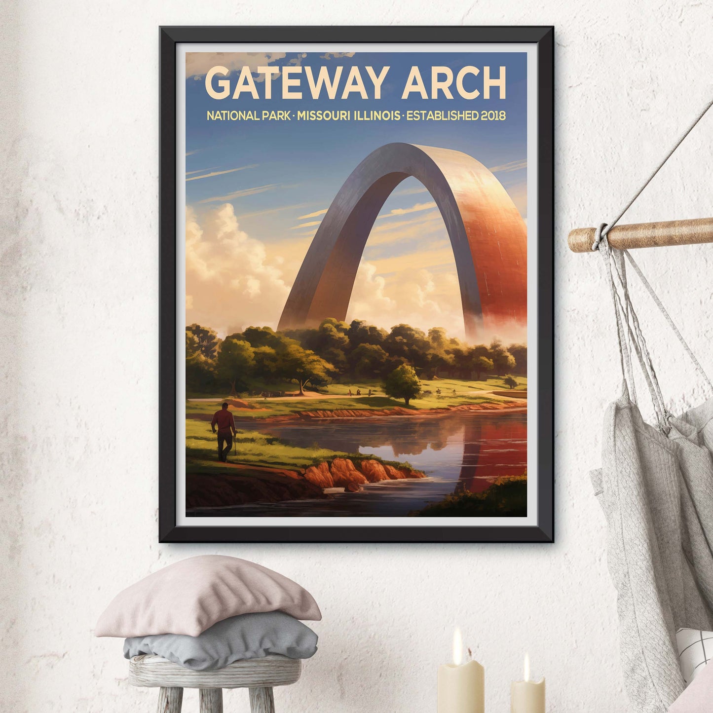 Gateway Arch traditional travel print - National Park