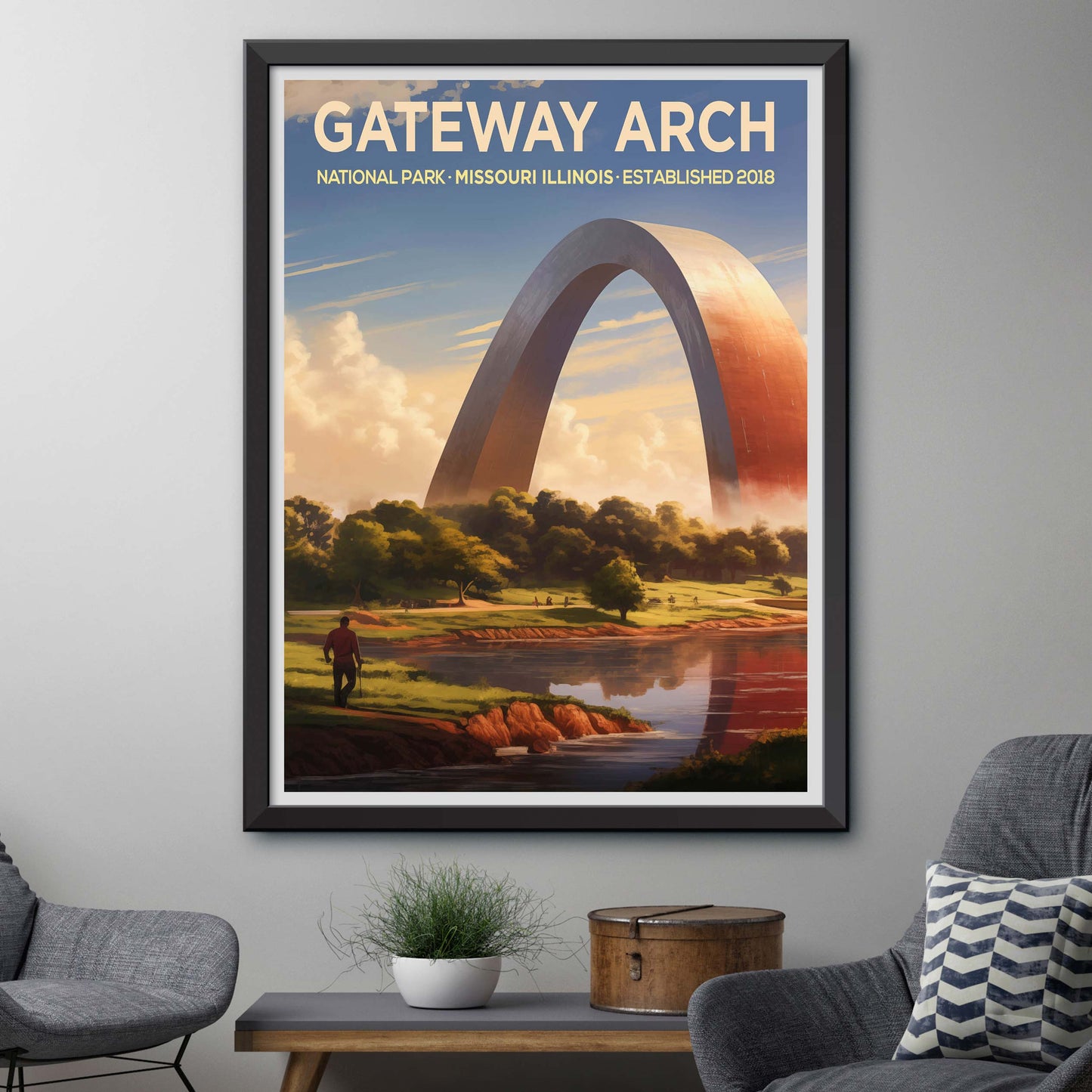 Gateway Arch traditional travel print - National Park