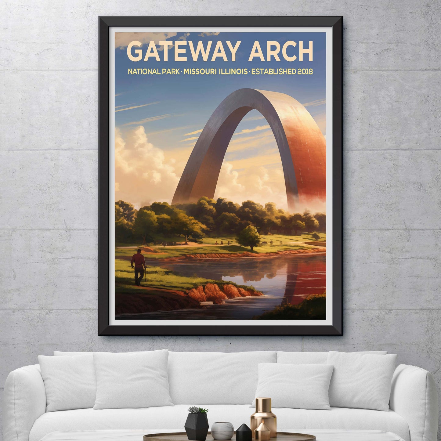 Gateway Arch traditional travel print - National Park