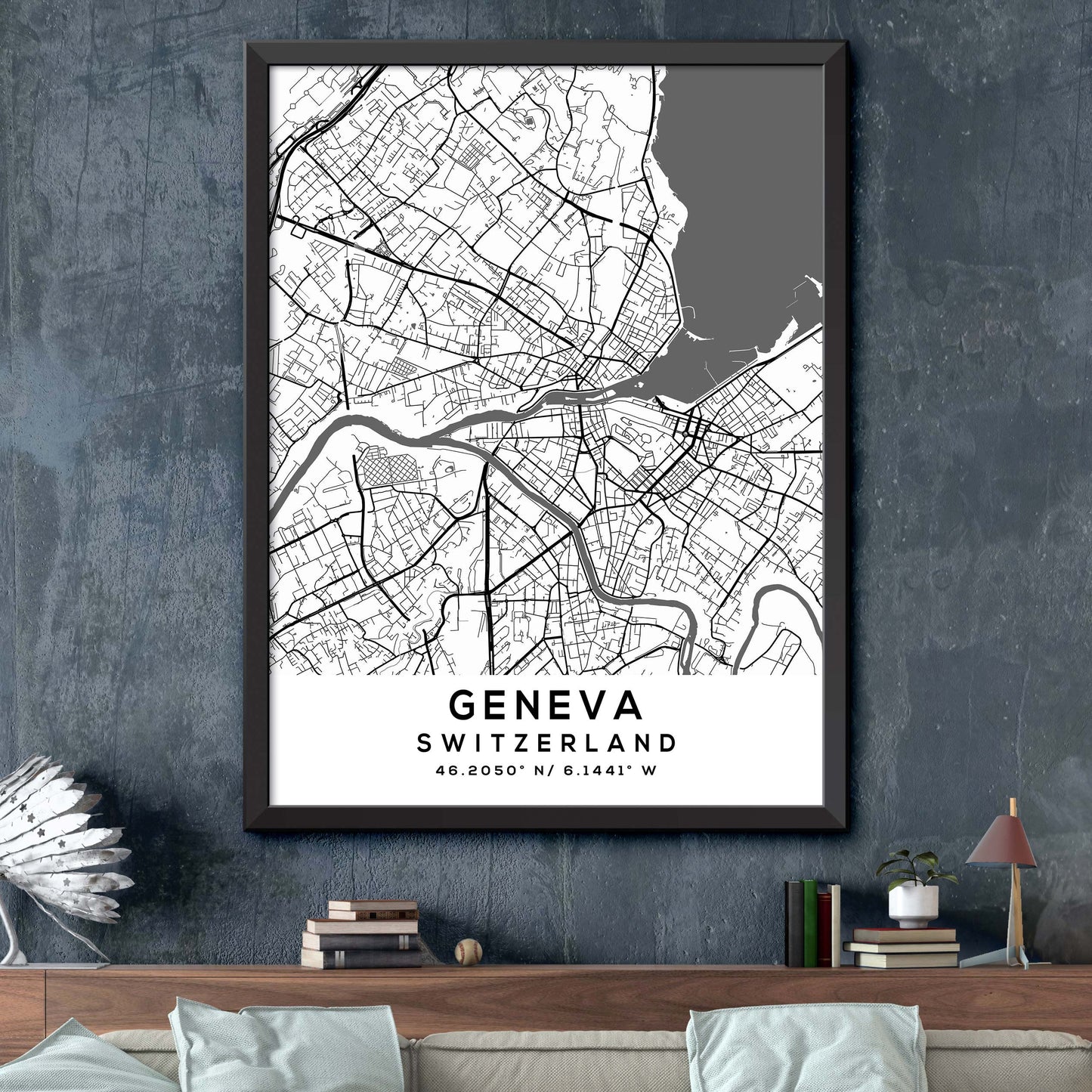 Geneva,Switzerland Map Print