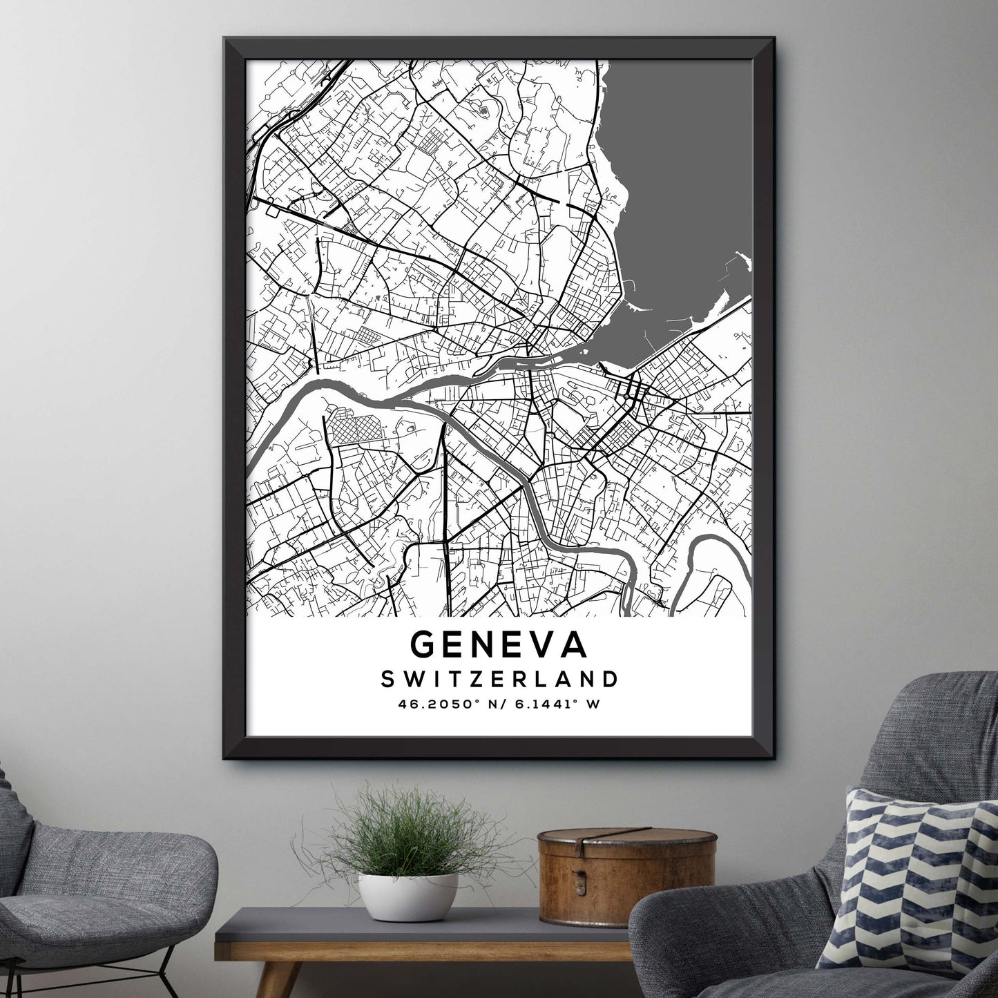 Geneva,Switzerland Map Print