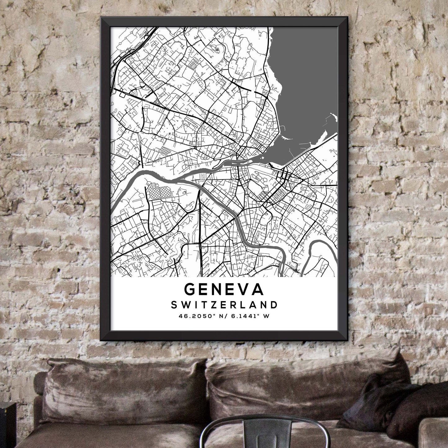 Geneva,Switzerland Map Print