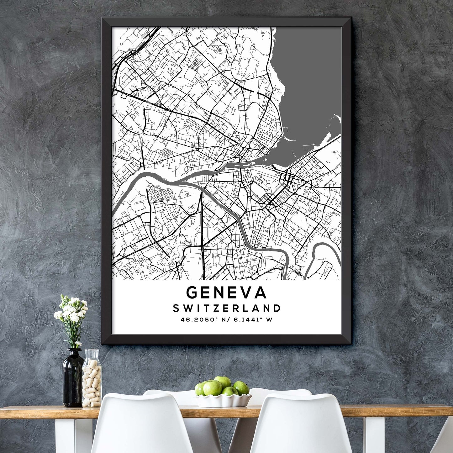 Geneva,Switzerland Map Print