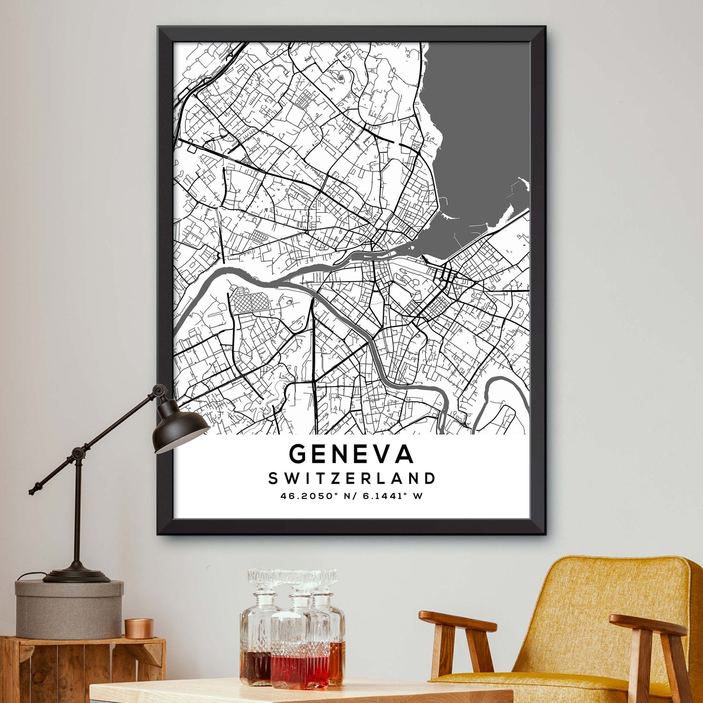 Geneva,Switzerland Map Print