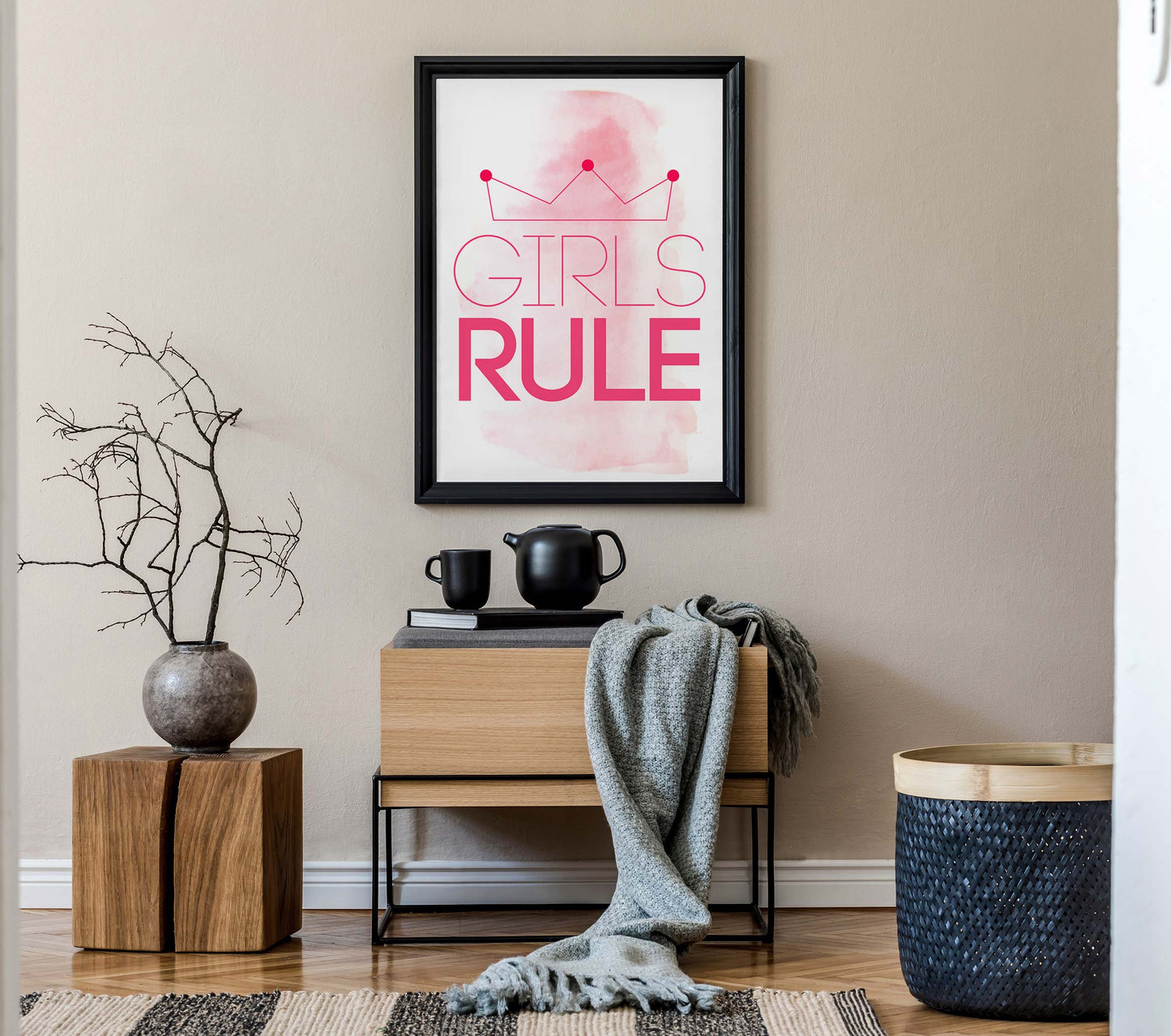 Pink Girls Rule Print