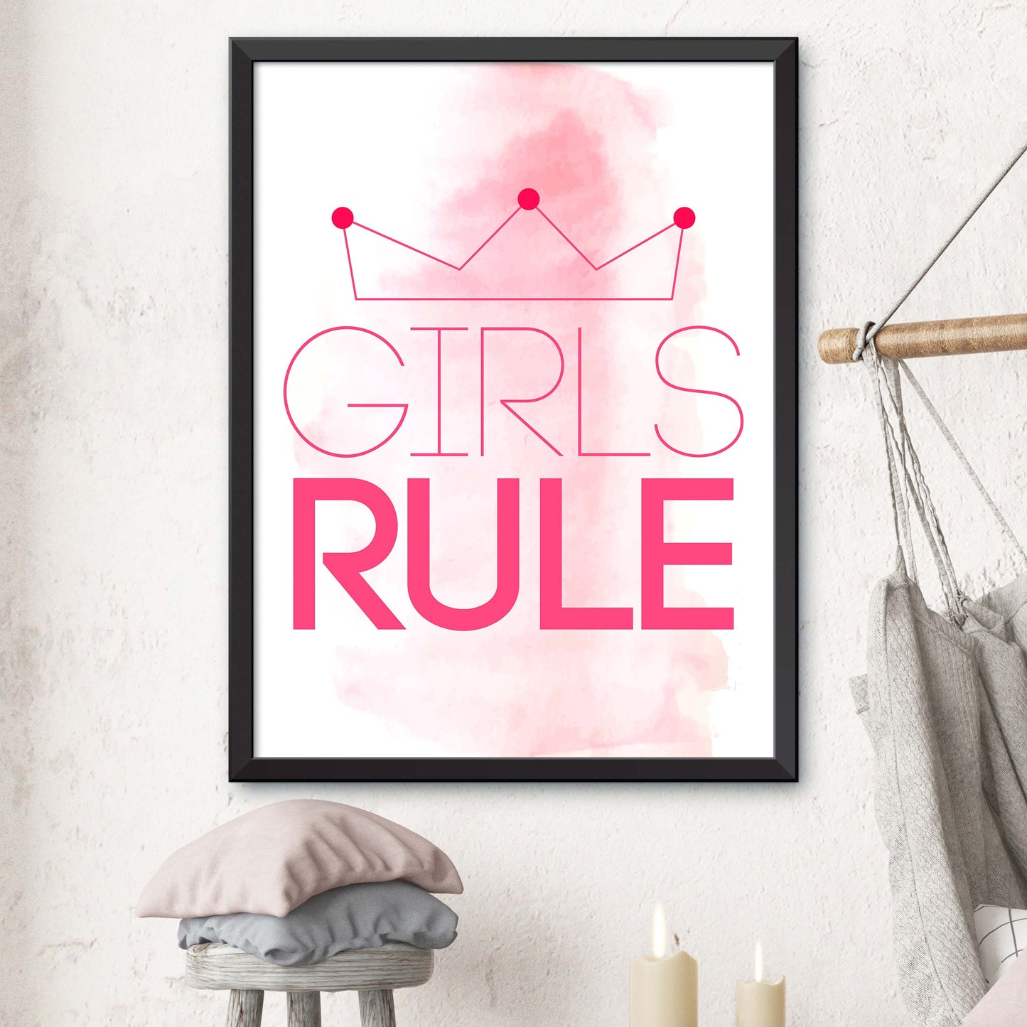 Pink Girls Rule Print