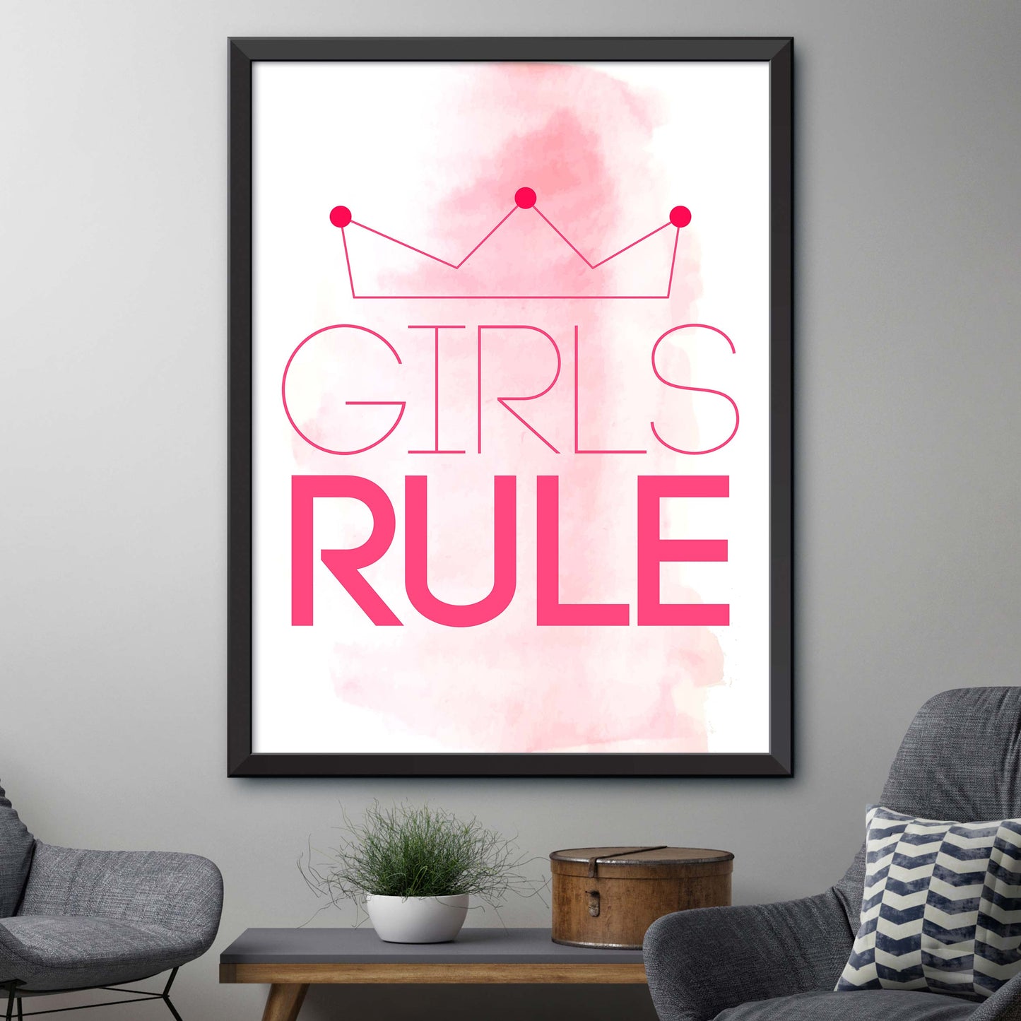 Pink Girls Rule Print