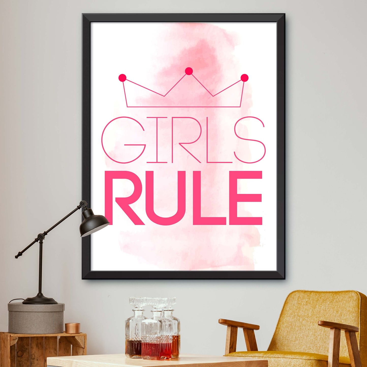 Pink Girls Rule Print