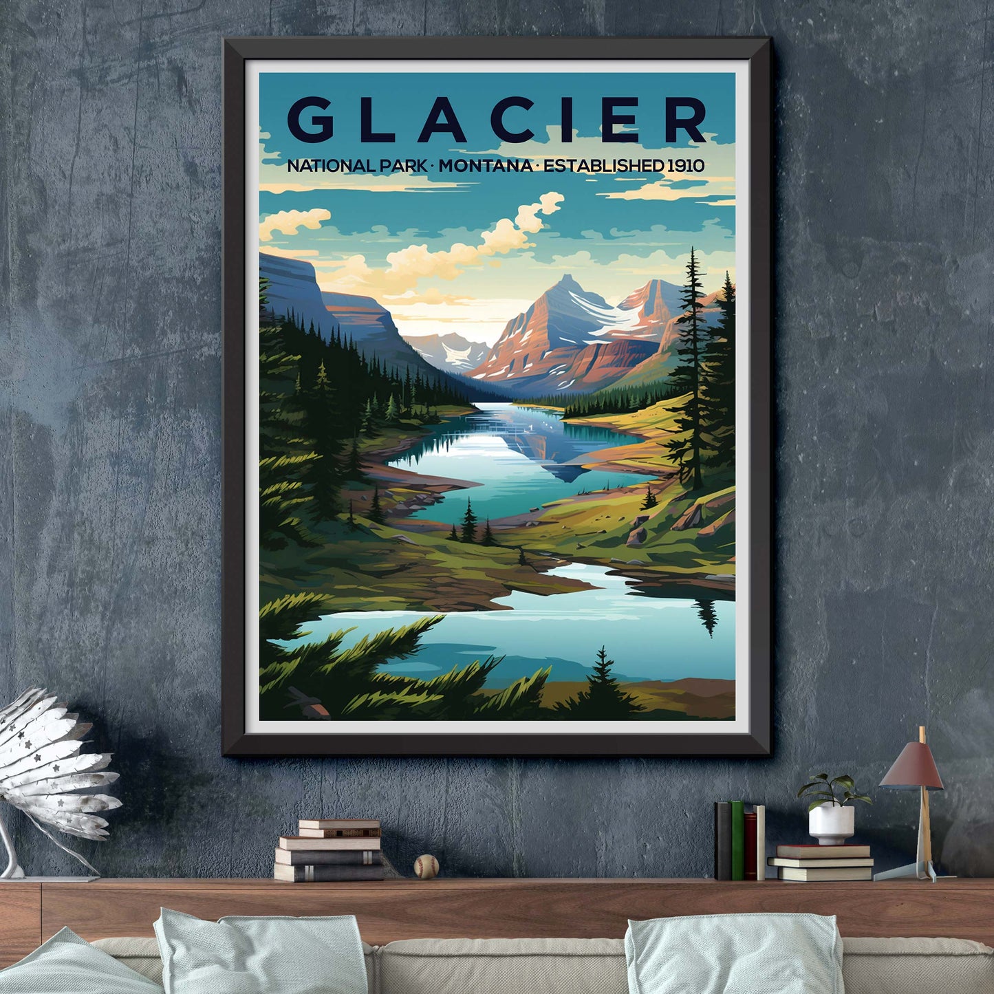 Glacier National Park Travel Print Wall Art