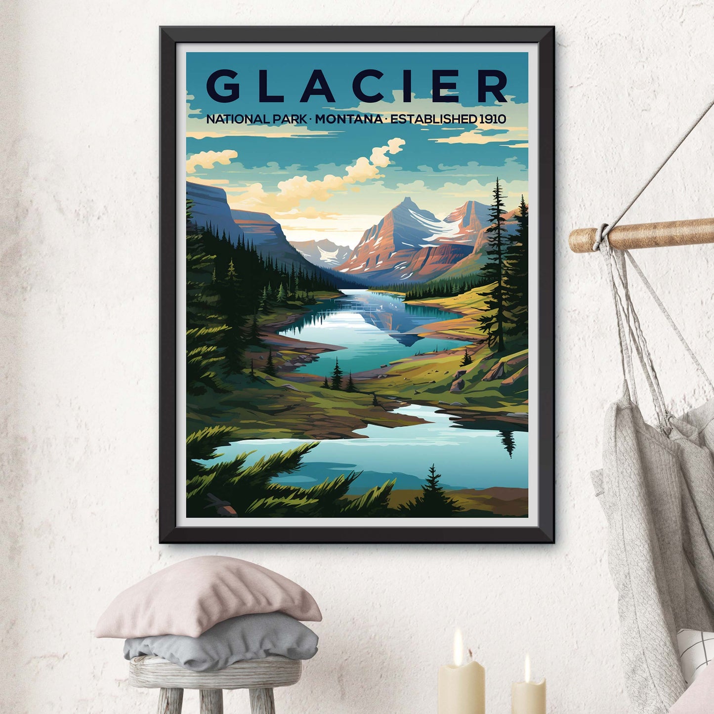 Glacier National Park Travel Print Wall Art