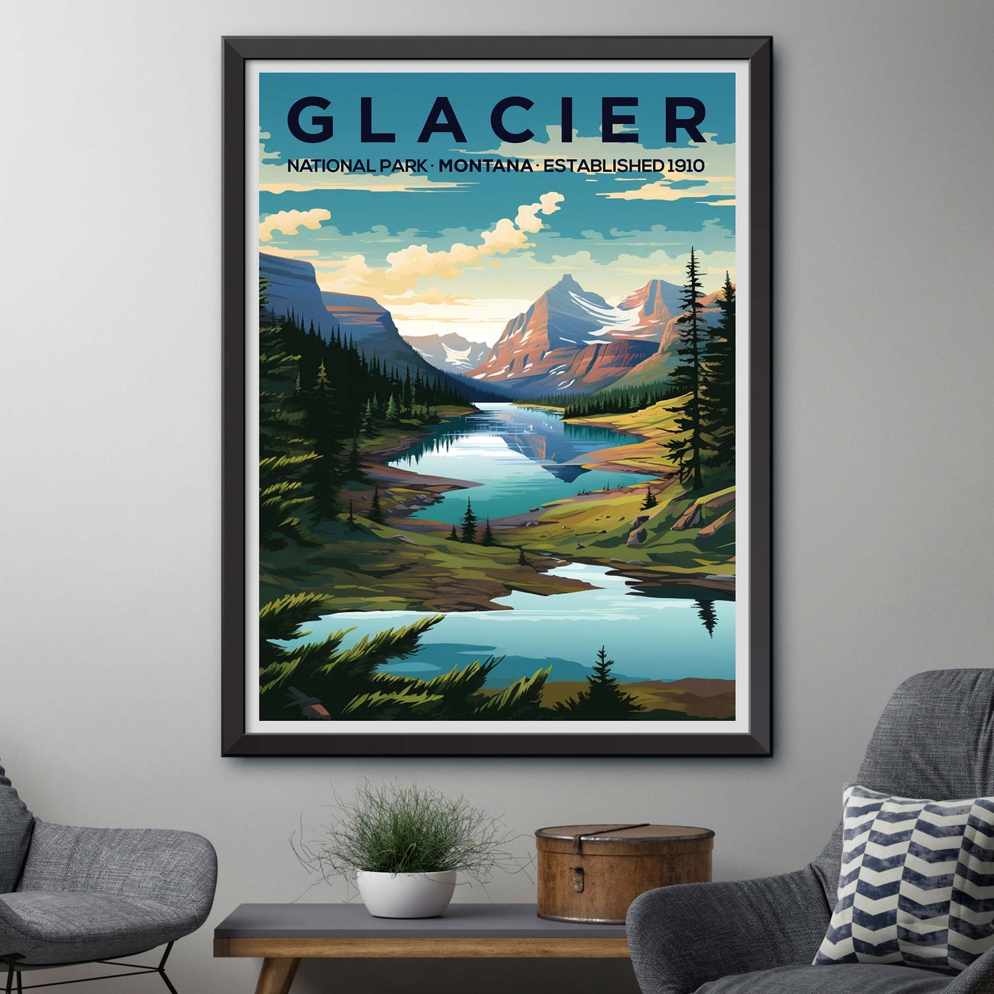 Glacier National Park Travel Print Wall Art