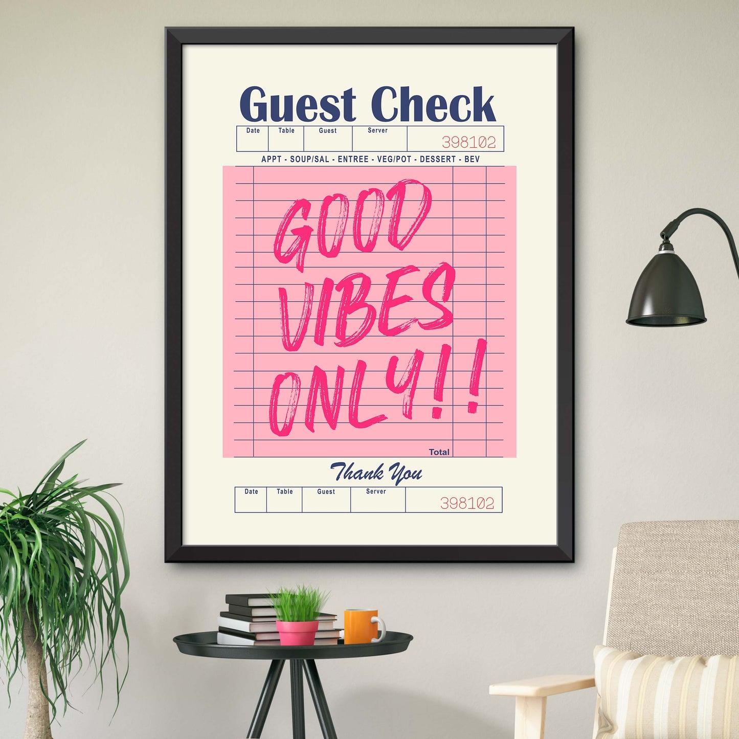 Pink Good Vibes Only Print