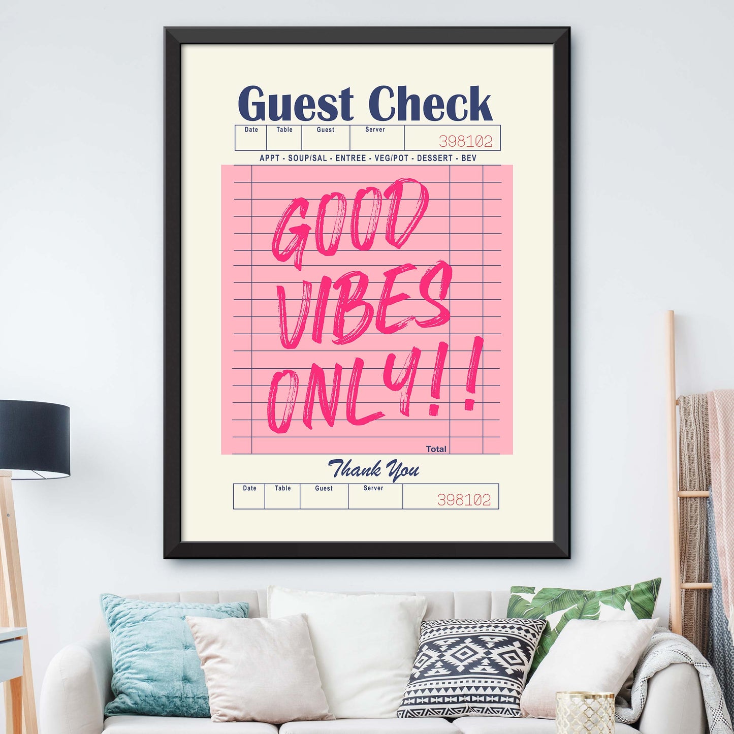 Pink Good Vibes Only Print