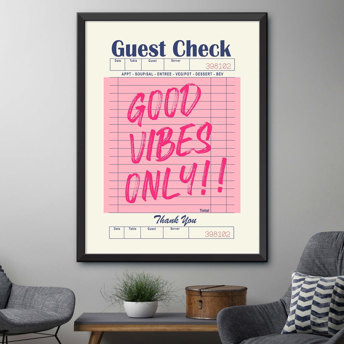 Pink Good Vibes Only Print