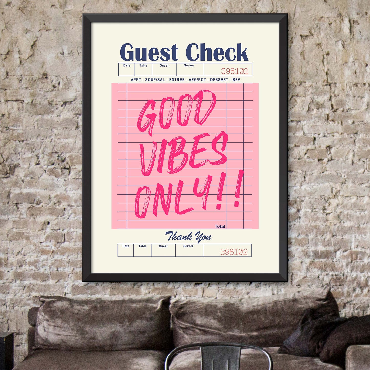 Pink Good Vibes Only Print