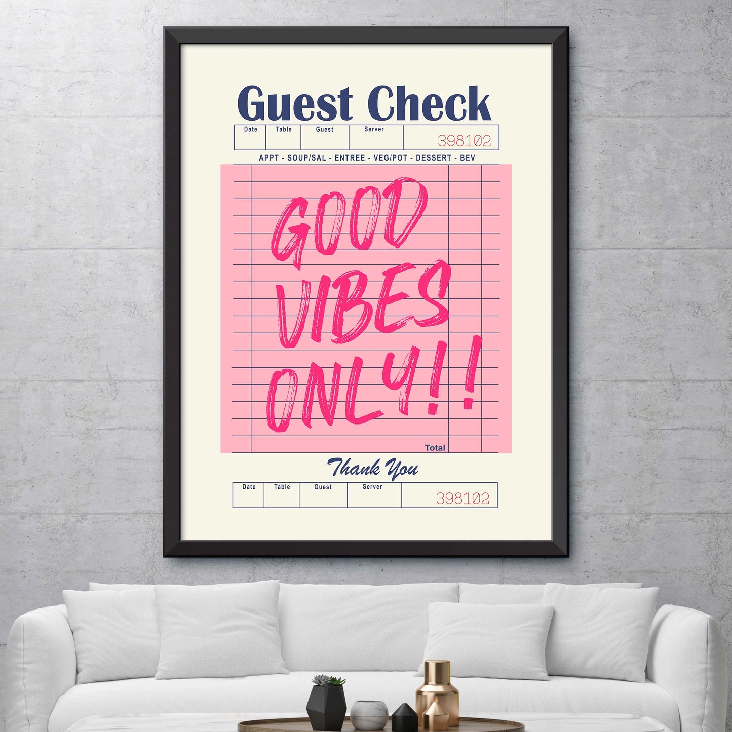 Pink Good Vibes Only Print