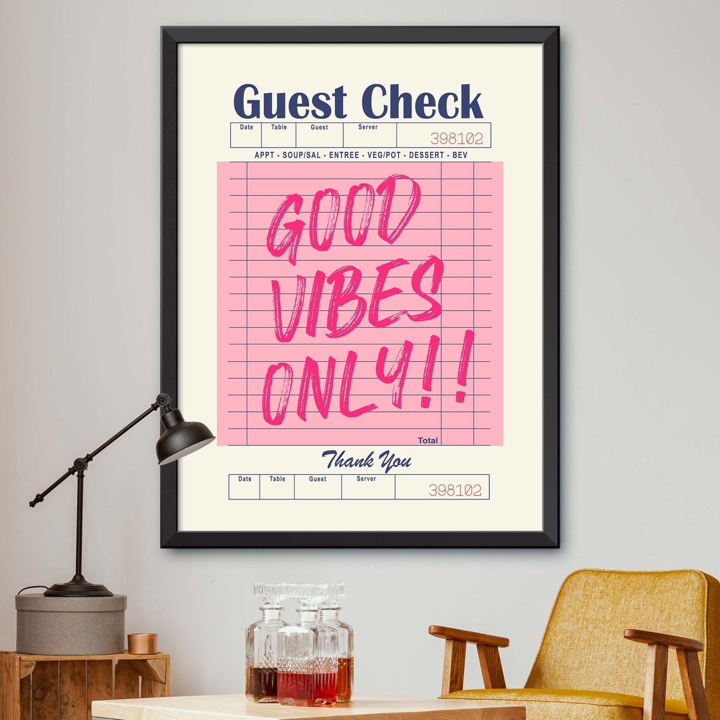 Pink Good Vibes Only Print