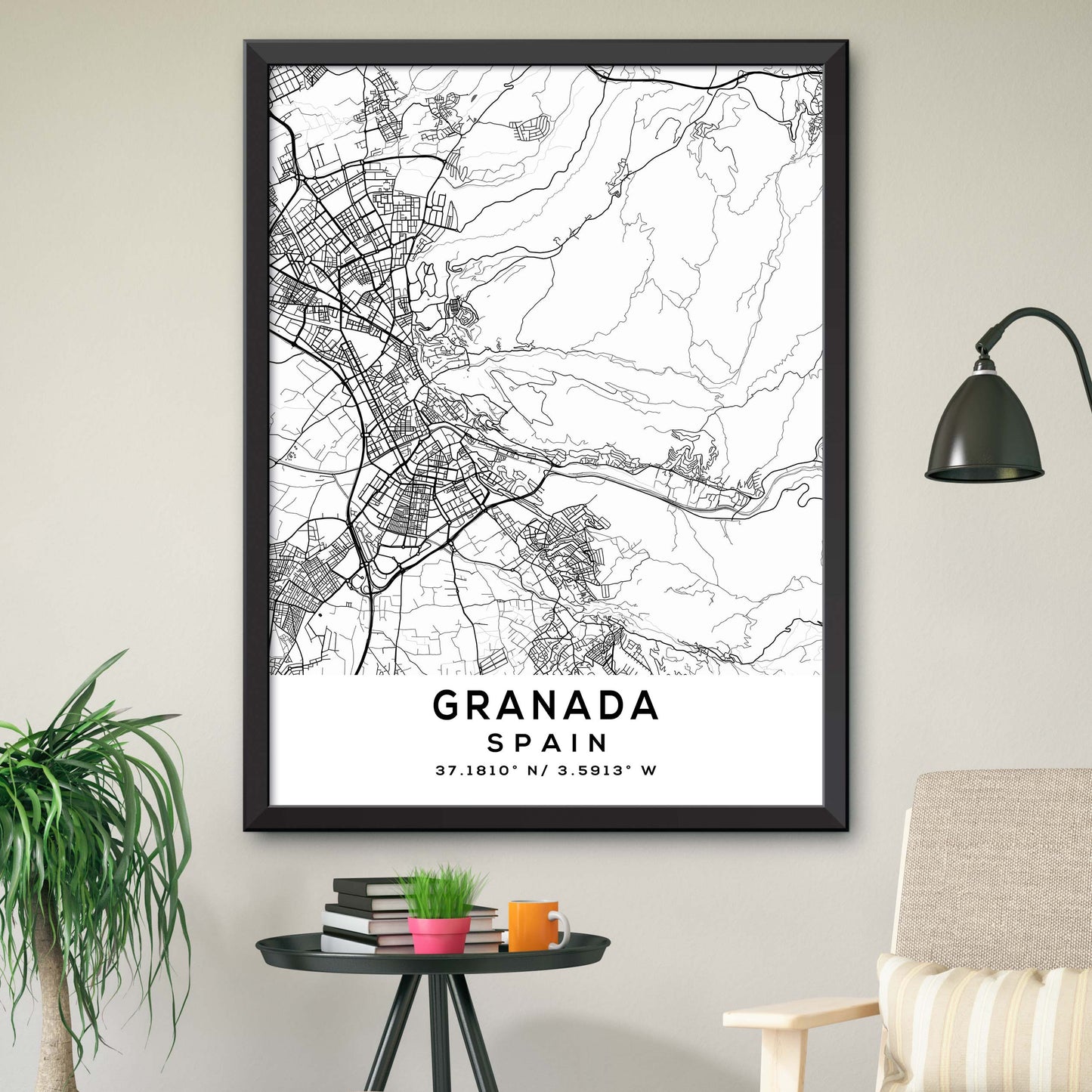 Granada,Spain Map Print