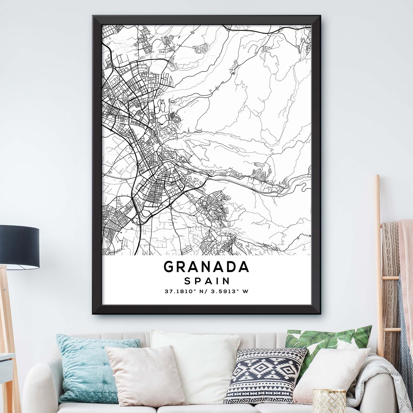 Granada,Spain Map Print