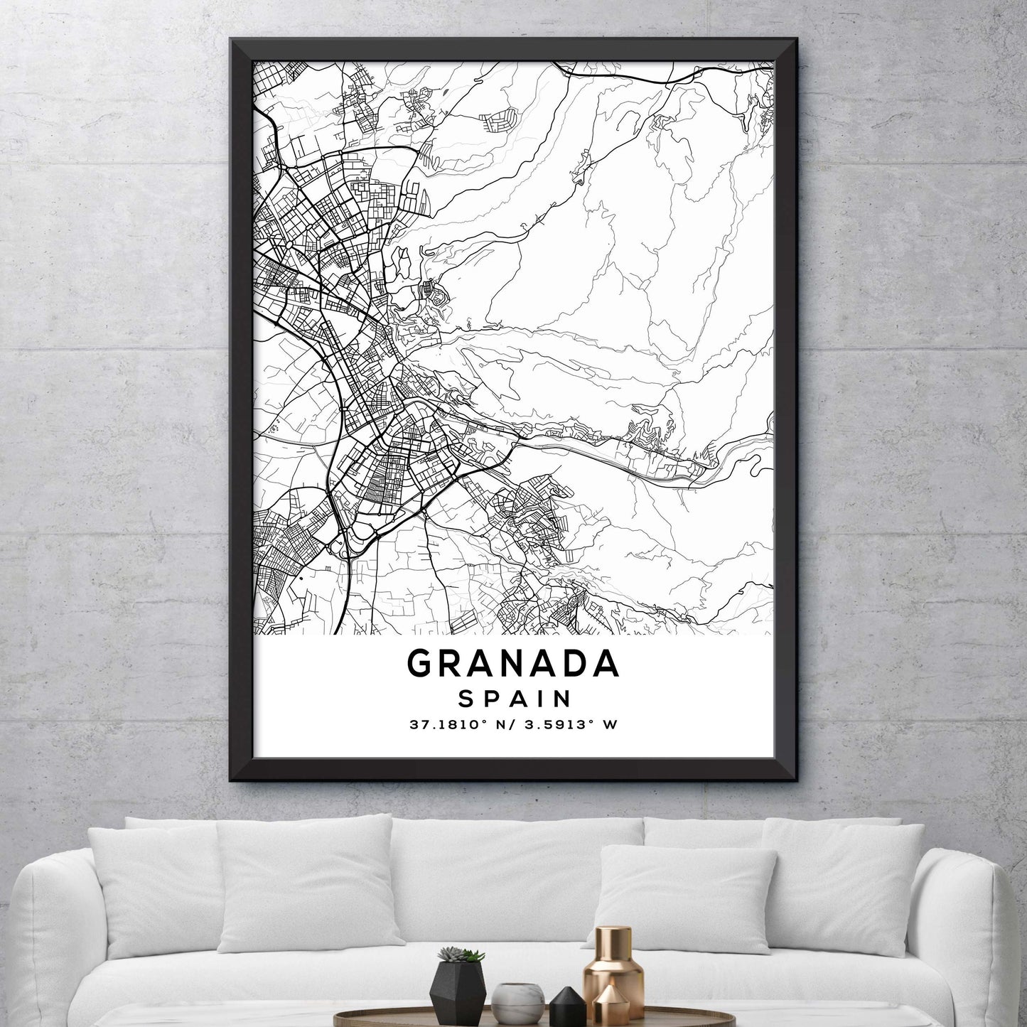 Granada,Spain Map Print