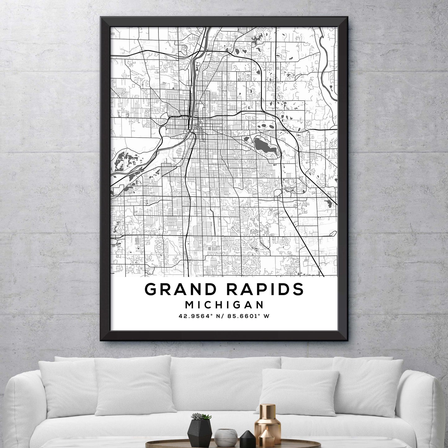 Grand-Rapids,Michigan Map Print