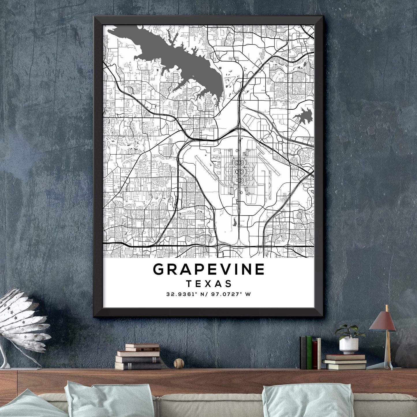 Grapevine,Texas Map Print